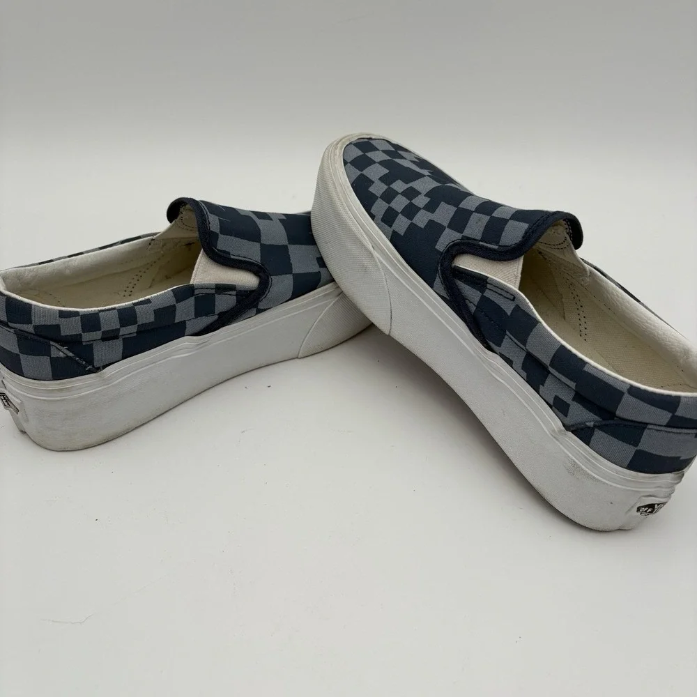 Vans WMNS Gray Blue Checkered Platform‎